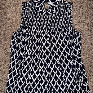 Crown & Ivy Black and White Sleeveless Blouse